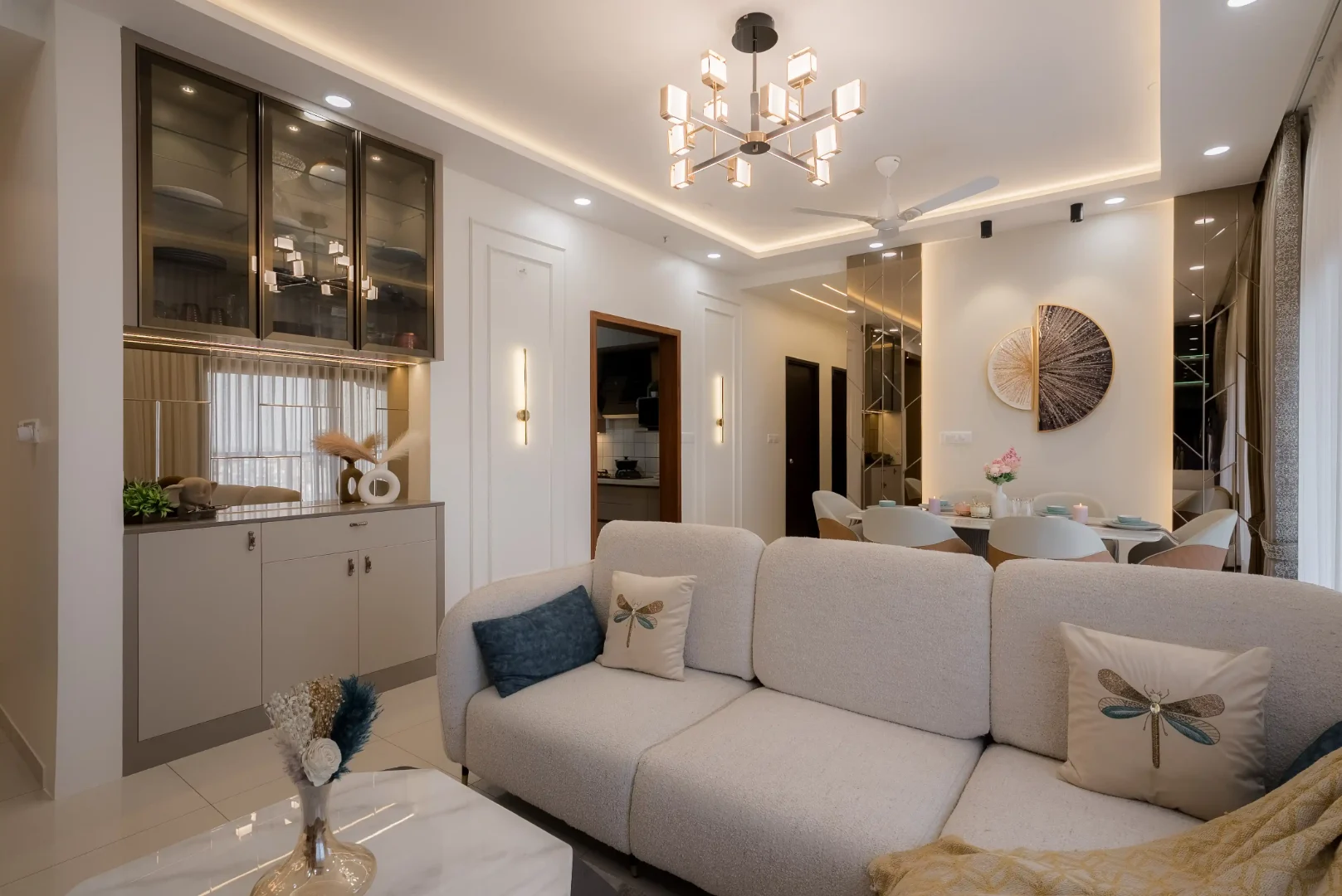 living room design by interior designers in bangalore