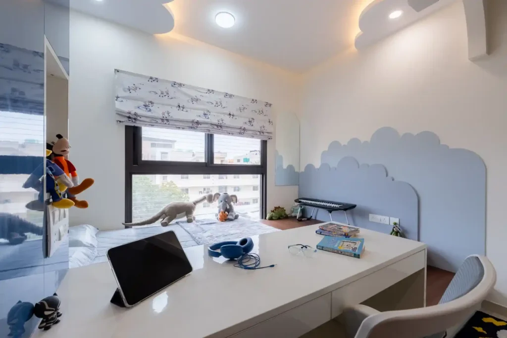 kids room interior design with study table