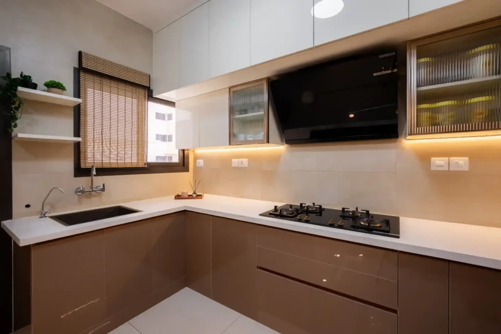 kitchen interior design with cabinets