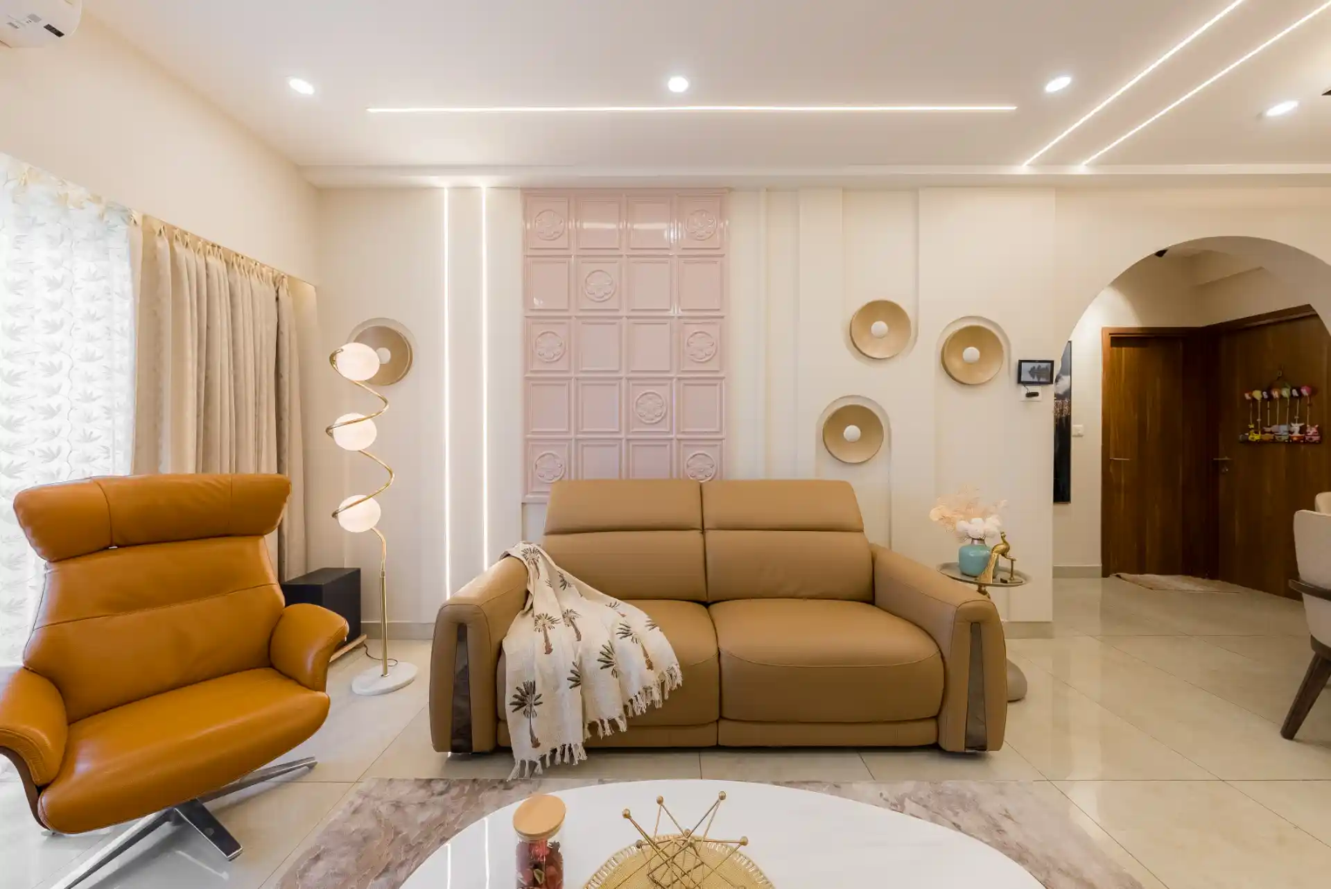 living room interior design with beautiful sofa