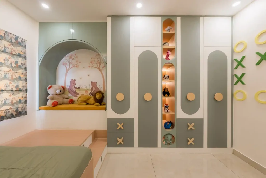 kids bedroom with wardrobes