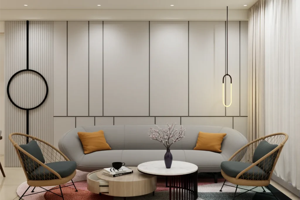 living room interior design render image