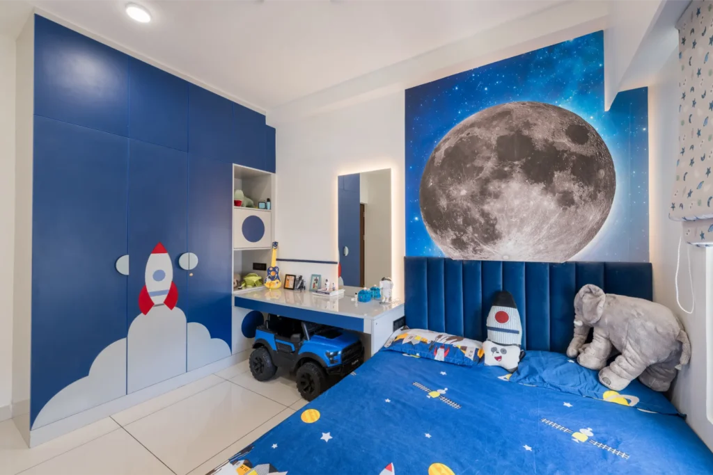 creative kids room interior design by interior designers in bangalore with playful colors