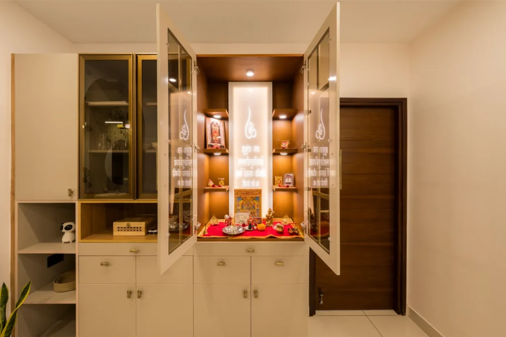 pooja room interior design by experienced interior designers in hyderabad